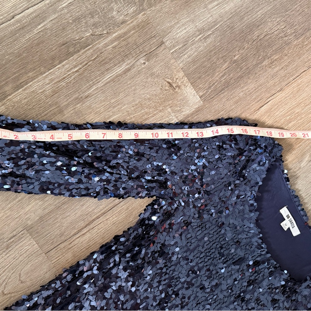 BB Dakota Sparkling Navy Sequin Mini Dress - Picture 8 of 11